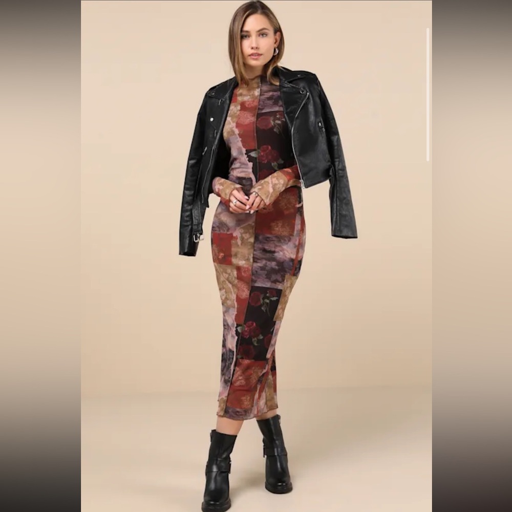 Chic Patchwork Midi Dress